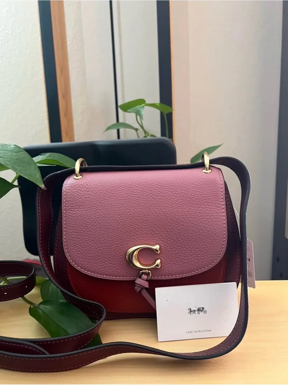 NWT COACH REMI SADDLE BAG IN COLORBLOCK ROSE MULTI MSRP $350